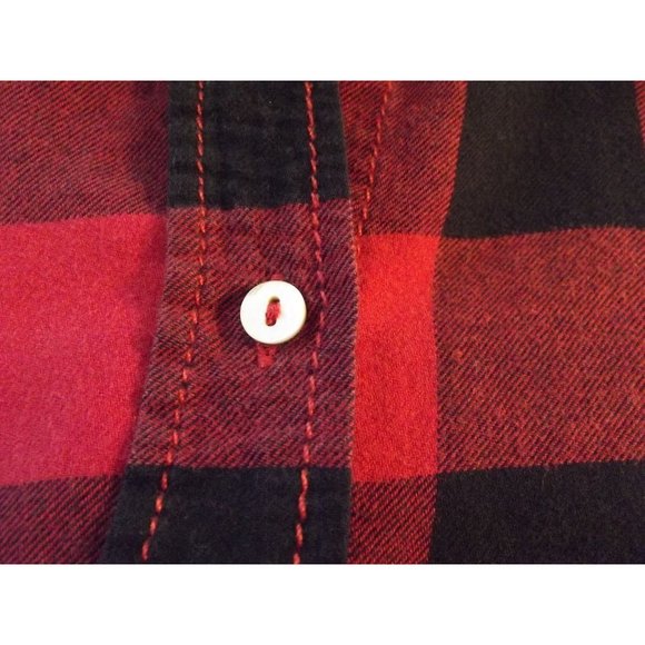 H&M Shirt Womens Size 6 Red & Black Plaid Buffalo Check Long Sleeve Button Down - Picture 4 of 9